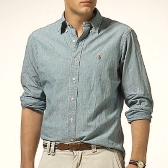 Rare! Ralph Lauren denim jean button down long sleeve shirt - Picture 2 of 10